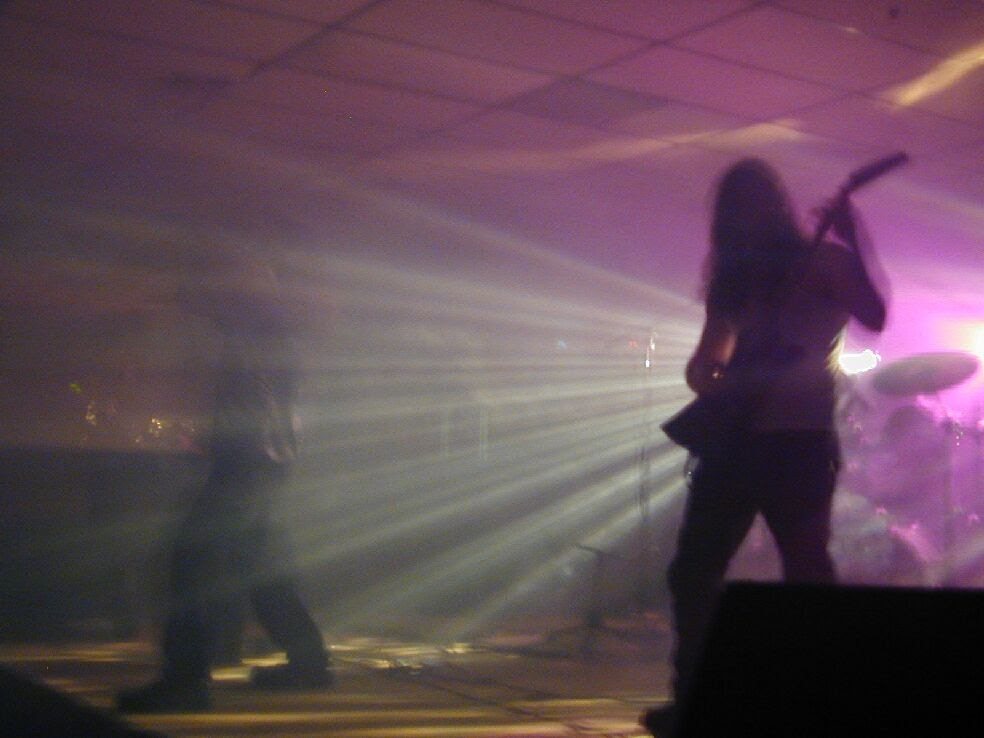 Dark Days on stage in heavy fog