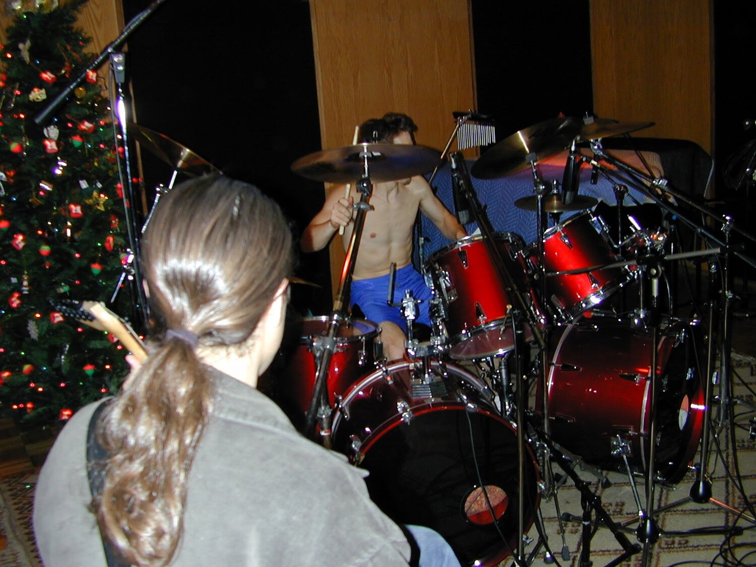 Robert Michaelian and Kevin Talley in the live room at Selah Studios