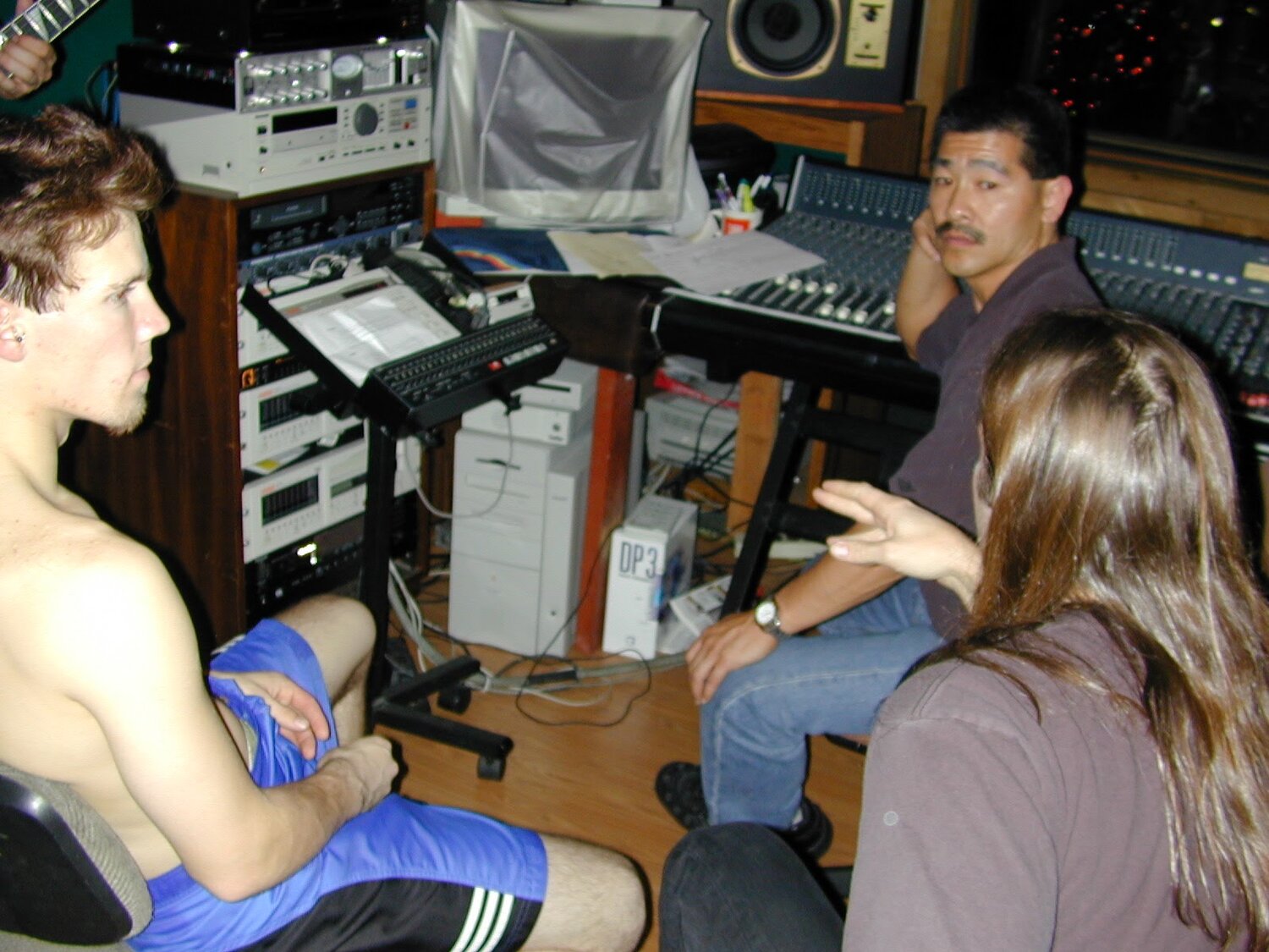 Kevin Talley, Dave Gehlihar and Mike Michaelian listening back at Selah Recording